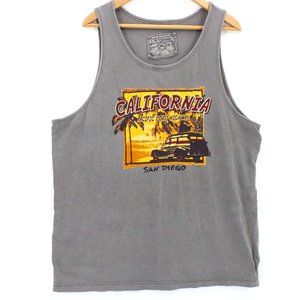 Vintage US. Vintage Tank Top Mens Gray California Pacific Coast San Diego 2XL